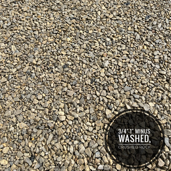 3/4" - 1" Minus Crushed Washed Rock
