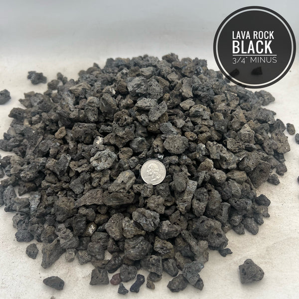 Lava Rock Black Small 3/4" Minus