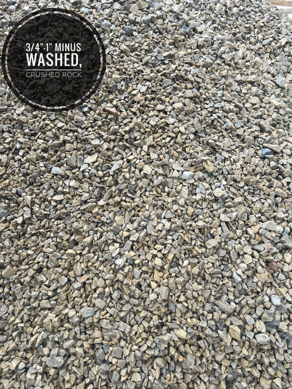 3/4" - 1" Minus Crushed Washed Rock