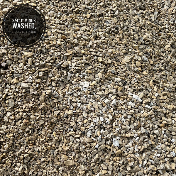 3/4" - 1" Minus Crushed Washed Rock