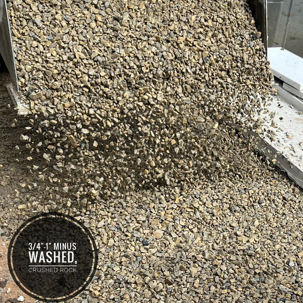 3/4" - 1" Minus Crushed Washed Rock