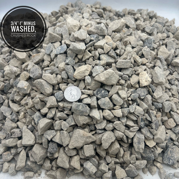 3/4" - 1" Minus Crushed Washed Rock