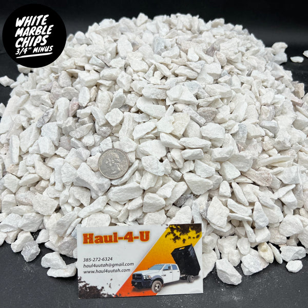 White Marble Chips 3/4" Minus