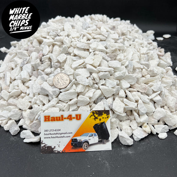 White Marble Chips 3/4" Minus