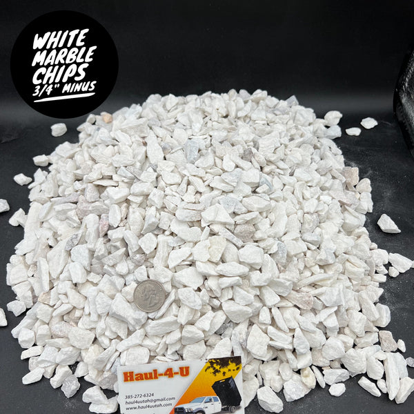 White Marble Chips 3/4" Minus