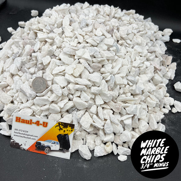 White Marble Chips 3/4" Minus