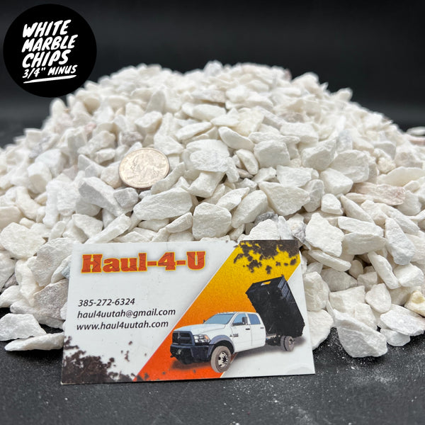 White Marble Chips 3/4" Minus