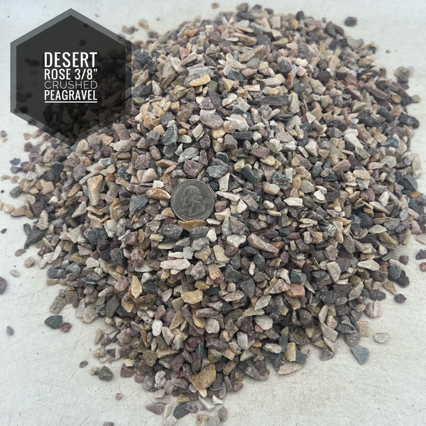 Desert Rose 3/8" Crushed Peagravel