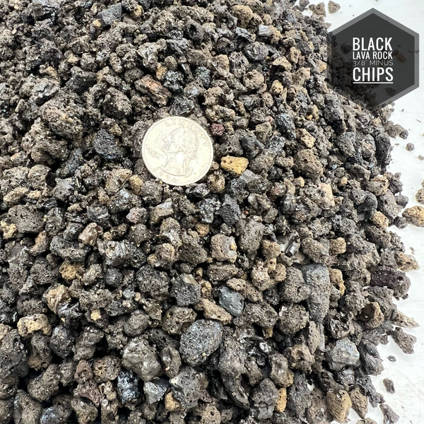 Lava Rock Black 3/8" Minus Chips