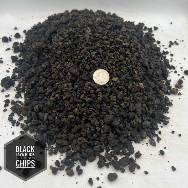 Lava Rock Black 3/8" Minus Chips