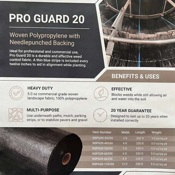 Weed Fabric Proguard 20 3 FT x 250 FT 5 oz Professional Landscape Fabric