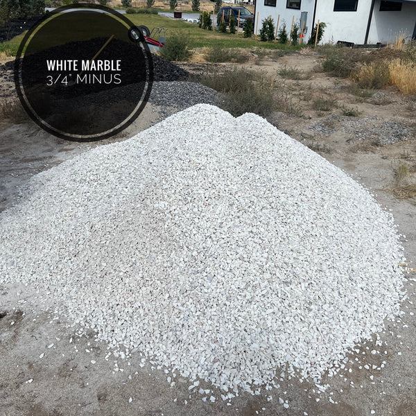 White Marble Chips 3/4" Minus