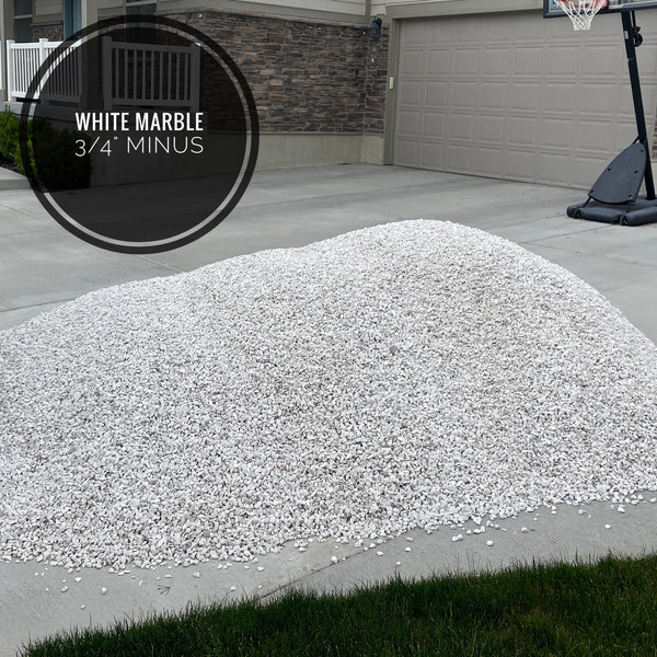 White Marble Chips 3/4" Minus