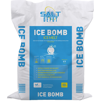 Ice Melt - Ice Bomb Extra Coarse Solar Salt (Full Pallets) *Customer must have forklift or forked loader to offload pallets*