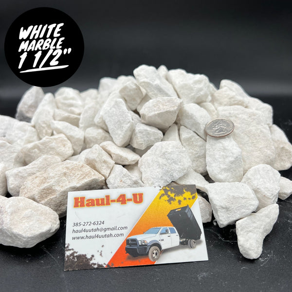 White Marble 1 1/2" Crushed Rocks