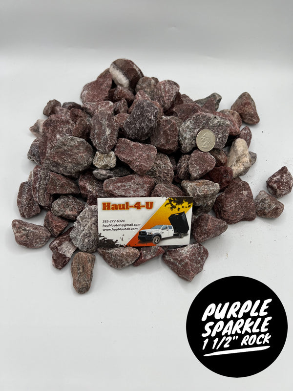 Purple Sparkle 1 1/2" Crushed Rocks