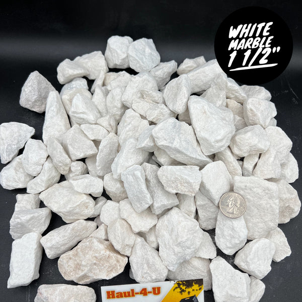 White Marble 1 1/2" Crushed Rocks