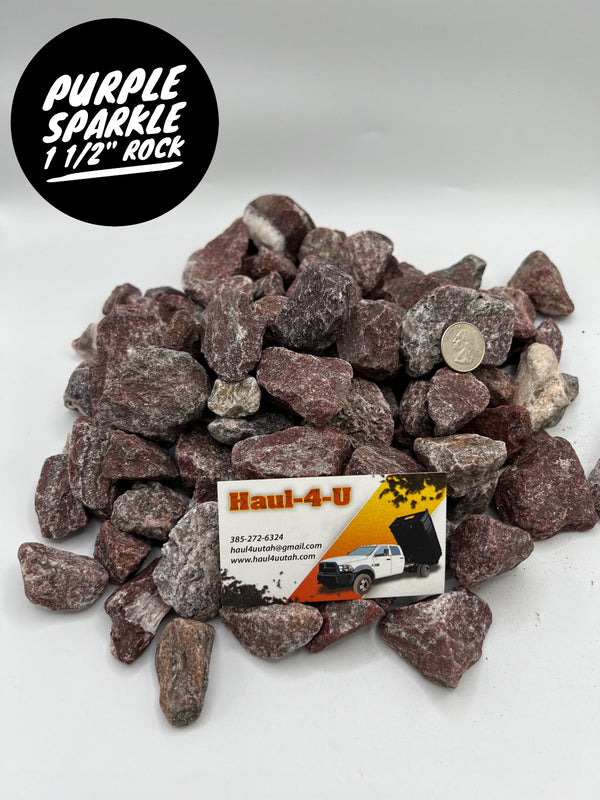 Purple Sparkle 1 1/2" Crushed Rocks