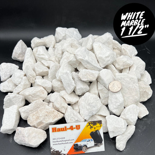 White Marble 1 1/2" Crushed Rocks