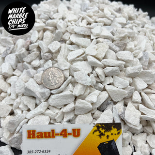 White Marble Chips 3/4" Minus