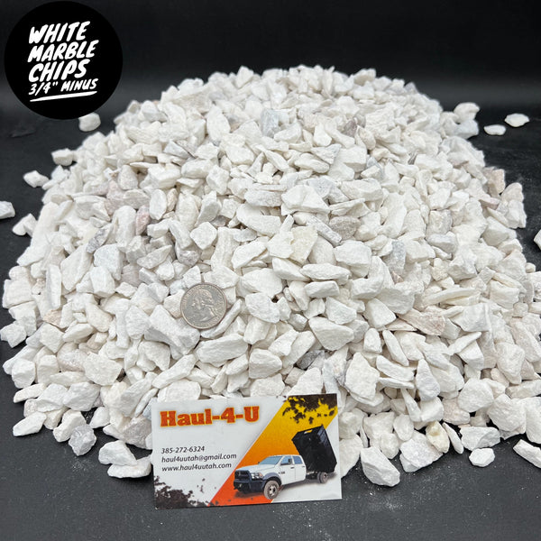 White Marble Chips 3/4" Minus