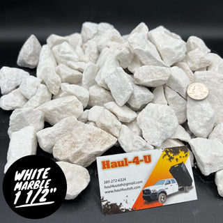 White Marble 1 1/2" Crushed Rocks